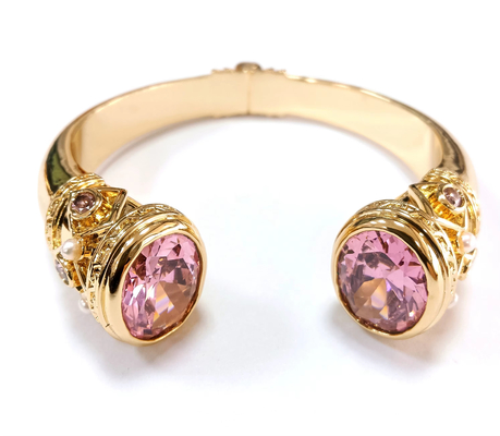 Plating Kuningan Bangle Gelang Cuff Perhiasan Garnet Batu Perhiasan Perak Glitter CZ