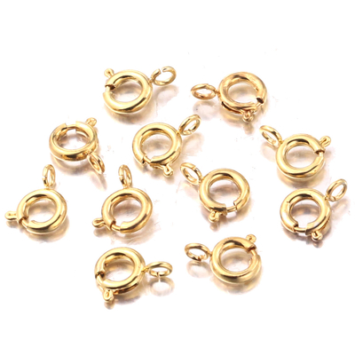 18K emas dilapisi Spring Clamp DIY Aksesoris buatan tangan 925 Perhiasan Perak Sterling