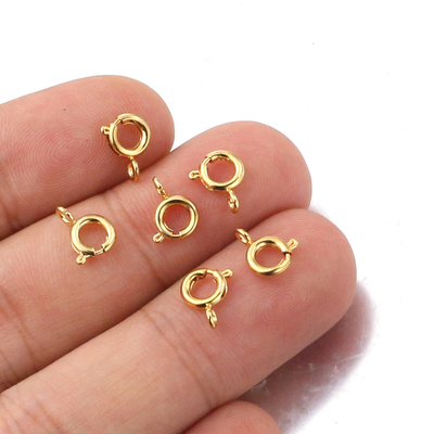 18K emas dilapisi Spring Clamp DIY Aksesoris buatan tangan 925 Perhiasan Perak Sterling