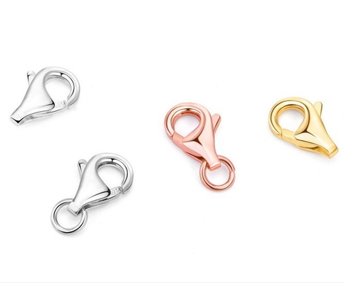 OEM ODM 18K Gold Lobster Clap buatan tangan DIY 925 Sterling Silver Lobster Clap