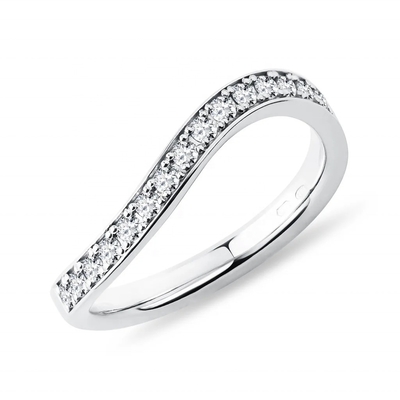 925 Sterling Perak Putih Emas Berlian CZ Wave Ring untuk Wanita Perhiasan halus OEM/ODM