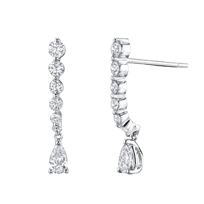 925 Sterling Silver White Pear Drop Cubic Zircon Earrings untuk kebutuhan pelanggan