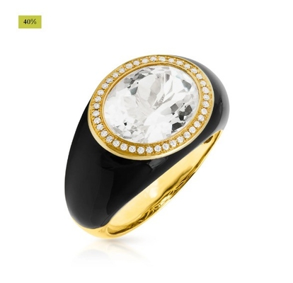 Micro Insert 18K Gold Plated Blue Topaz Enamel Fashion Perhiasan Wanita Kuningan