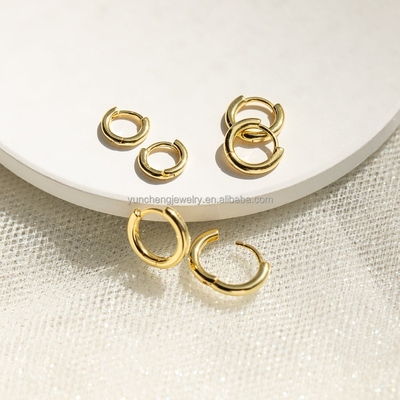 Perhiasan Perak Minimalis 18K Emas 9MM 11MM 13MM Hoop Set untuk FedEx DHL UPS TNT EMS Pengiriman