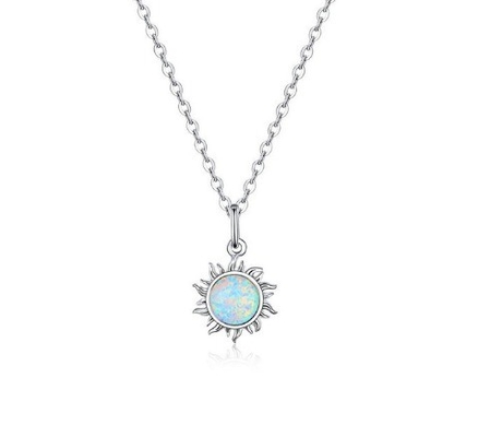 Bunga Matahari Opal Dan Kalung Berlian 15MM Kalung Opal Wanita 45CM + 5CM