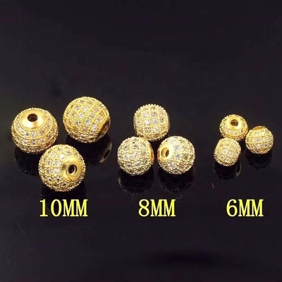 Space Beads Zircon Kubik untuk Perhiasan Kuningan Fine Aksesoris