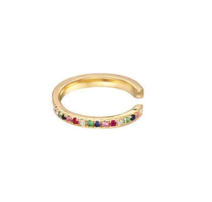 Wanita Klasik Pelangi Pave Setting Kubik Zircon 925 Sterling Perhiasan Earring Earring