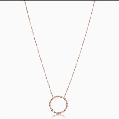 14K emas dilapisi 925 Sterling Silver Twist Pendant Kalung dengan 16 Inch Panjang Link Rantai