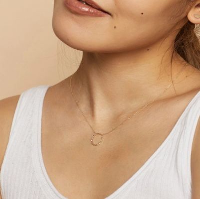 14K emas dilapisi 925 Sterling Silver Twist Pendant Kalung dengan 16 Inch Panjang Link Rantai