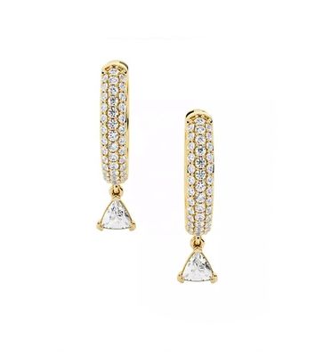 Anting-anting Hoop Berlian Penilaian Pihak Ketiga dalam Perak Sterling 925 dengan Pelapisan Rose Gold dan MOQ 50 pasang