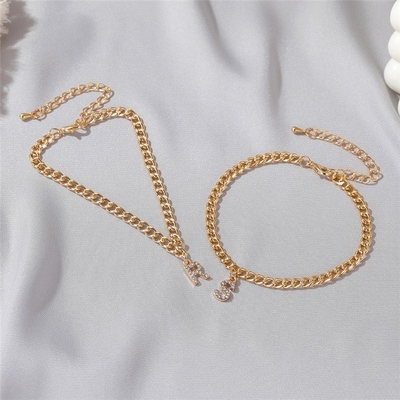 Pakaian 18K Plated Fashion Brass Cuban Link Chain Tennis Bracelet untuk Wanita