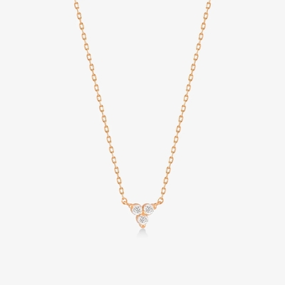 18K Gold Zircon Pendant Silver Chain Trio Diamond Cubic Zircon Kalung