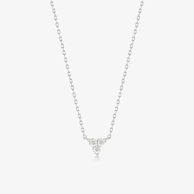 18K Gold Zircon Pendant Silver Chain Trio Diamond Cubic Zircon Kalung