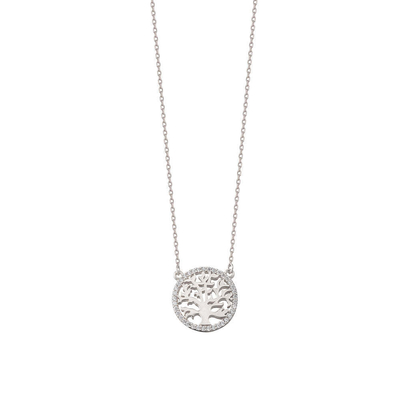 Acara Pesta 18K Plating Emas Sterling Silver Pohon Kehidupan Pendant Kalung untuk Wanita