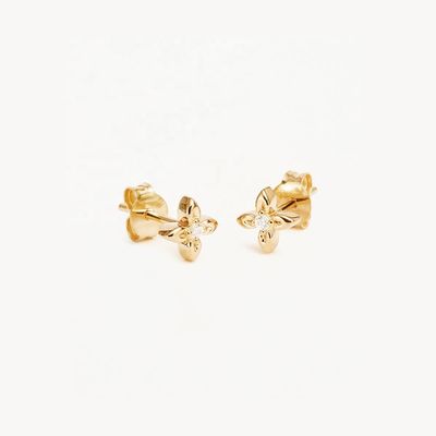 Anting-anting Stud Bunga Perak Sterling 925 Ukuran Kecil untuk Pemakaian Sehari-hari