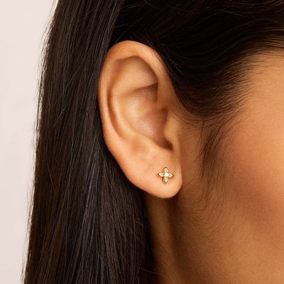 Anting-anting Stud Bunga Perak Sterling 925 Ukuran Kecil untuk Pemakaian Sehari-hari