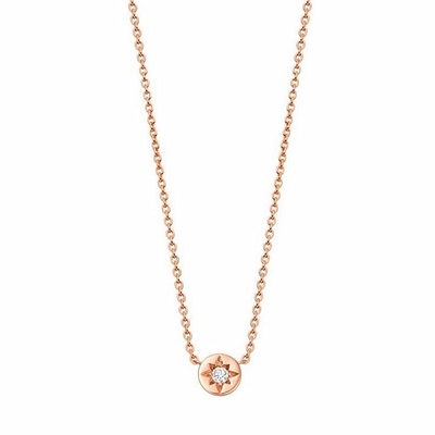 Emas Lapisan 925 Sterling Perak Starburst Diamond Disc Pendant Kalung untuk Pakai Sehari-hari