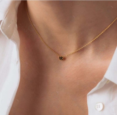 Emas Lapisan 925 Sterling Perak Starburst Diamond Disc Pendant Kalung untuk Pakai Sehari-hari