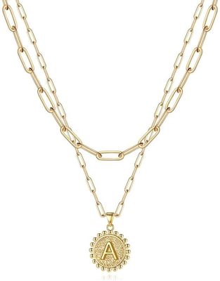 Kalung Tumpuk Paperclip Ganda Liontin Perak Sterling 925 Buatan Tangan dengan Pengiriman 30 Hari