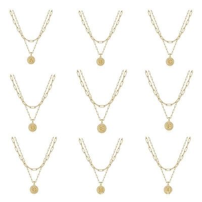 Kalung Tumpuk Paperclip Ganda Liontin Perak Sterling 925 Buatan Tangan dengan Pengiriman 30 Hari