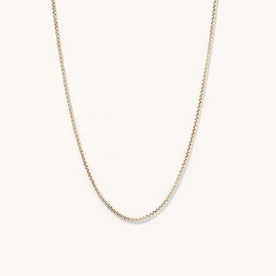 Handmade 18K Gold Plated kotak bulat kalung rantai dengan pengiriman cepat dan logo yang dapat disesuaikan