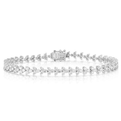 Desainer 18K Emas 925 Sterling Perak Bunga Pesona Wanita Tenis Gelang dengan ZIRCON