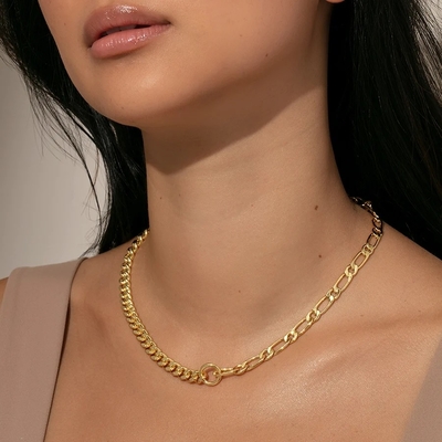 18K Gold Plated Double Chain Necklace untuk Koleksi Aksesoris Fashion Gadis