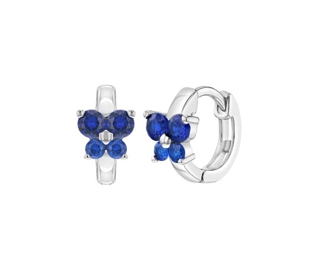 Sapphire Kubik Zircon Kupu-Kupu Huggies Earrings Untuk Hadiah Kasus
