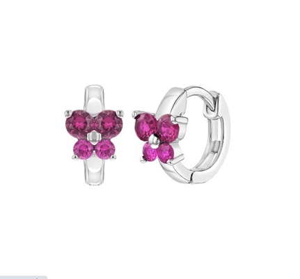 Sapphire Kubik Zircon Kupu-Kupu Huggies Earrings Untuk Hadiah Kasus