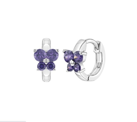 Sapphire Kubik Zircon Kupu-Kupu Huggies Earrings Untuk Hadiah Kasus