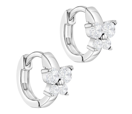 Sapphire Kubik Zircon Kupu-Kupu Huggies Earrings Untuk Hadiah Kasus