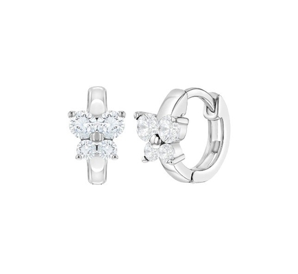 Sapphire Kubik Zircon Kupu-Kupu Huggies Earrings Untuk Hadiah Kasus