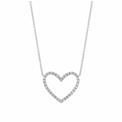 925 Sterling Silver Pave Diamond Cinta Kalung untuk Pacar Perempuan Penilaian Pihak Ketiga