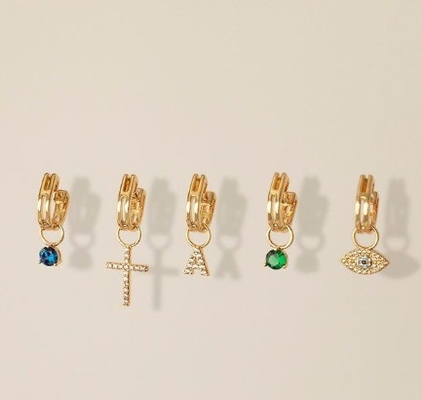 Logo 925 dan kustomisasi Mini 18K Gold Charm Awal 925 Sterling Silver Pendant Pribadi