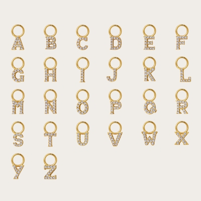 Logo 925 dan kustomisasi Mini 18K Gold Charm Awal 925 Sterling Silver Pendant Pribadi