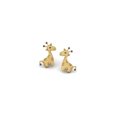 Teknologi Micro Insert Perak Sterling Perhiasan tubuh anak-anak Giraffe Stud Earrings