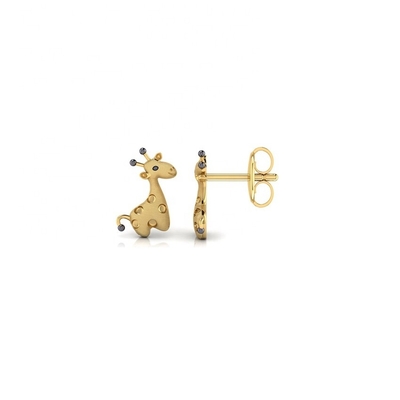 Teknologi Micro Insert Perak Sterling Perhiasan tubuh anak-anak Giraffe Stud Earrings
