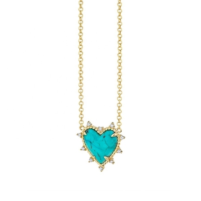925 Sterling Silver Chain Perhiasan Berlian Dan Biru Hati Twist Kalung Tidak Ada Perhiasan
