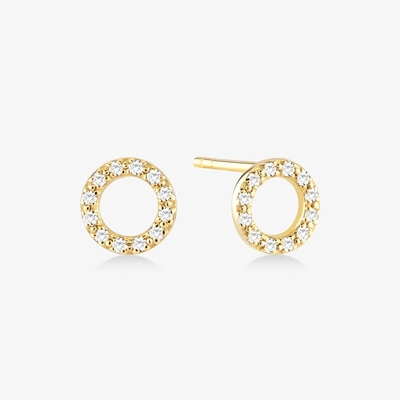 18K emas dilapisi 925 Sterling Perak Earrings Stud Klasik untuk Wanita Aksesoris Fashion
