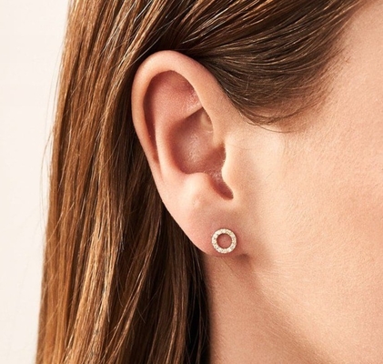 18K emas dilapisi 925 Sterling Perak Earrings Stud Klasik untuk Wanita Aksesoris Fashion