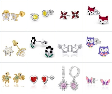 Cantik trendy bunga merah muda enamel sekrup kembali anting-anting 925 Sterling Desain perak