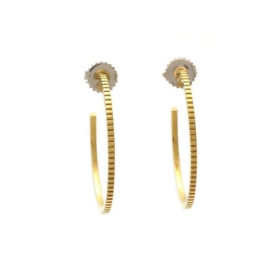 Earrings 925 Sterling Silver 18K Gold Hoop Kontemporer Dengan Logo Pelanggan 30*30mm