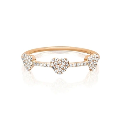 18K Gold Plated 925 Sterling Silver Tiga Micro Pave Heart Ring untuk wanita dan elegan