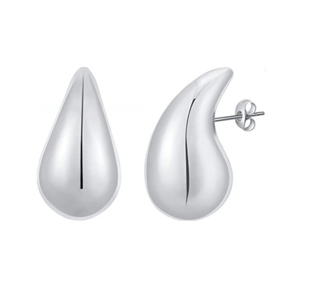 Custom Logo 18K Gold Plated Teardrop Hollow Stud Earring untuk Girls Perhiasan Party