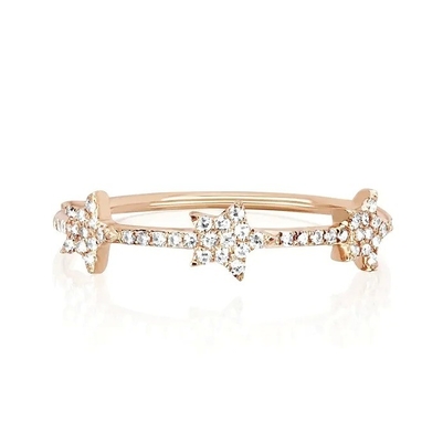 18K Plating Emas Perak CZ Star Pernyataan Cincin untuk Wanita Micro Pave Setting Sertifikasi