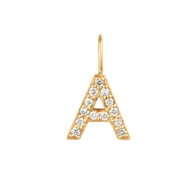 Nikel Bebas 925 Sterling Silver Letter A Diamond Charm Kalung Popular Charm Awal