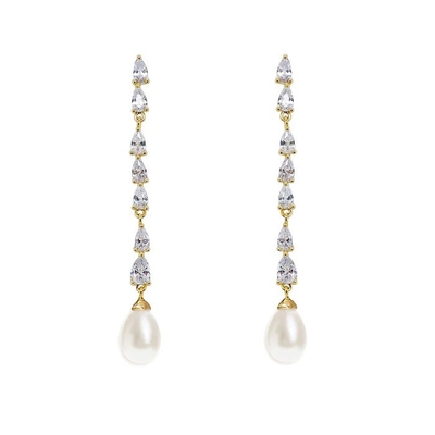 ECO Friendly Pengantin Pearl Drop Earrings 18K Gold Teardrop Pengantin Earrings