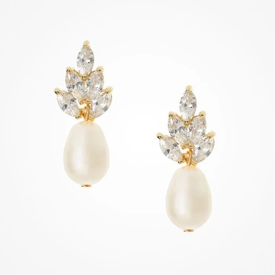 18K Plating Earrings Putih Pearl Earrings Pernikahan