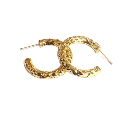 ODM 18K Earrings Gold Tube Hoop Earrings Gold Plating Tubular Hoop Earrings