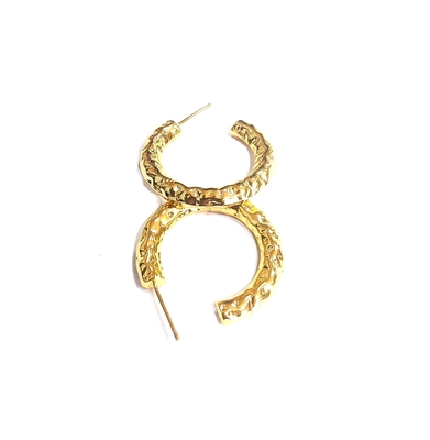 ODM 18K Earrings Gold Tube Hoop Earrings Gold Plating Tubular Hoop Earrings